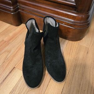 Hinge Black Suede Ankle Booties